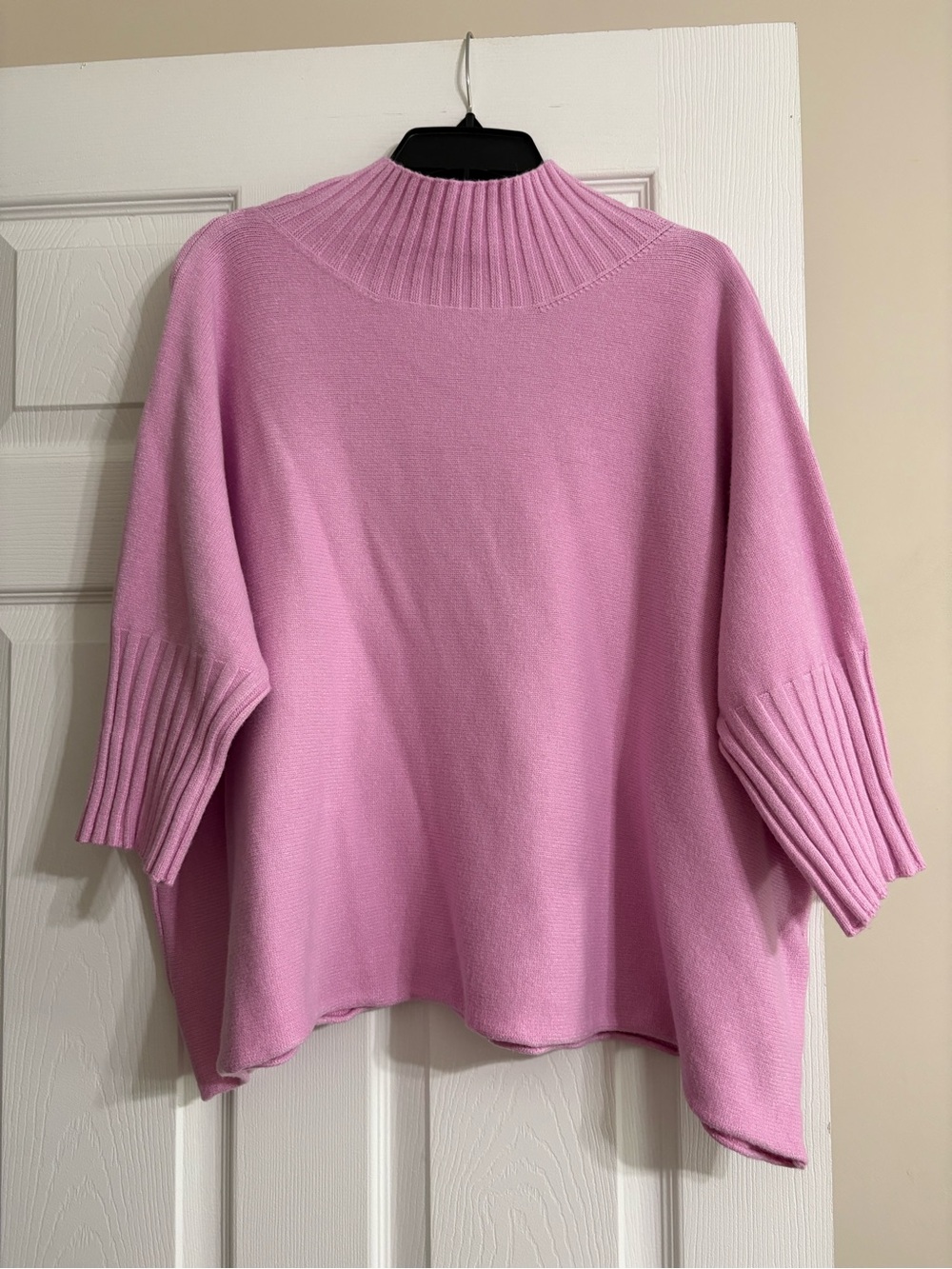 Rain + Rose NWT Pink Mock Neck Sweater Poncho XL